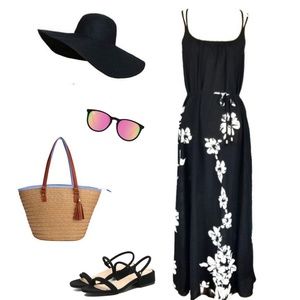 NEW | LOVESTITCH | Floral Maxi Dress Black S